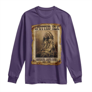 Spotted Elk Long Sleeve Shirt Lakota Sioux Miniconjou Chief Native American History TS10 Purple Print Your Wear