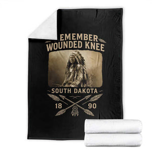 Remember Wounded Knee Throw Blanket Spotted Elk Lakota Sioux Native American History TS10 Black Print Your Wear