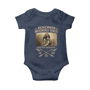 Remember Wounded Knee Baby Onesie Spotted Elk Lakota Sioux Native American History TS10 Navy Print Your Wear