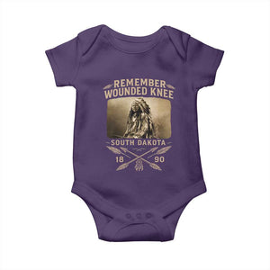 Remember Wounded Knee Baby Onesie Spotted Elk Lakota Sioux Native American History TS10 Purple Print Your Wear