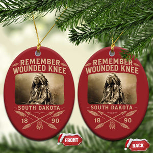 Remember Wounded Knee Christmas Ornament Spotted Elk Lakota Sioux Native American History TS10 Oval Red Print Your Wear