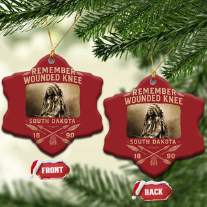 Remember Wounded Knee Christmas Ornament Spotted Elk Lakota Sioux Native American History TS10 Snow Flake Red Print Your Wear