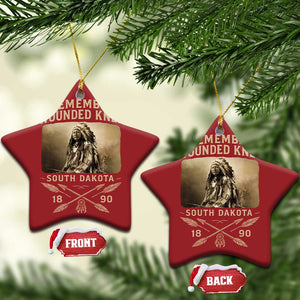 Remember Wounded Knee Christmas Ornament Spotted Elk Lakota Sioux Native American History TS10 Star Red Print Your Wear