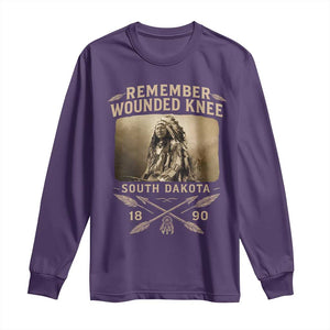 Remember Wounded Knee Long Sleeve Shirt Spotted Elk Lakota Sioux Native American History TS10 Purple Print Your Wear
