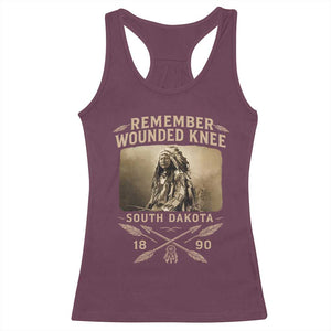 Remember Wounded Knee Racerback Tank Top Spotted Elk Lakota Sioux Native American History TS10 Maroon Print Your Wear