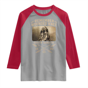 Remember Wounded Knee Raglan Shirt Spotted Elk Lakota Sioux Native American History TS10 Sport Gray Red Print Your Wear