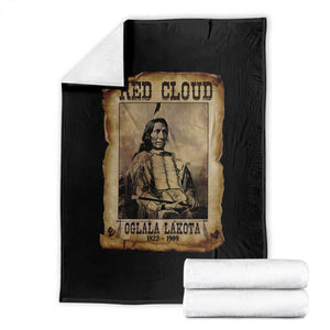 Red Cloud Throw Blanket Oglala Lakota Sioux Native American Chief Warrior History TS10 Black Print Your Wear