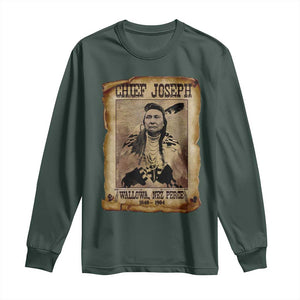 Chief Joseph Long Sleeve Shirt Wallowa Nez Perce Native American Leader History TS10 Dark Forest Green Print Your Wear