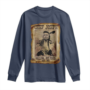 Chief Joseph Long Sleeve Shirt Wallowa Nez Perce Native American Leader History TS10 Navy Print Your Wear