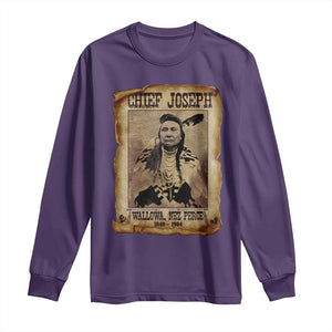 Chief Joseph Long Sleeve Shirt Wallowa Nez Perce Native American Leader History TS10 Purple Print Your Wear