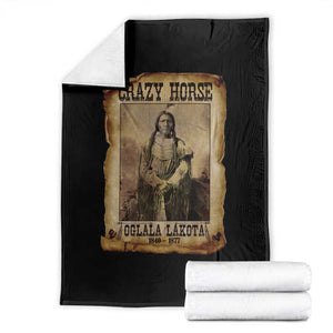 Crazy Horse Throw Blanket Legendary Oglala Sioux Lakota Leader Native American Indian TS10 Black Print Your Wear