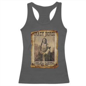 Crazy Horse Racerback Tank Top Legendary Oglala Sioux Lakota Leader Native American Indian TS10 Dark Heather Print Your Wear