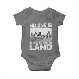 No One Is Illegal On Stolen Land Baby Onesie Native Tribe Indigenous People TS10 Charcoal Print Your Wear