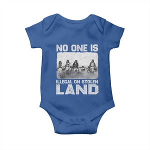 No One Is Illegal On Stolen Land Baby Onesie Native Tribe Indigenous People TS10 Royal Blue Print Your Wear