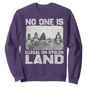 No One Is Illegal On Stolen Land Sweatshirt Native Tribe Indigenous People TS10 Purple Print Your Wear