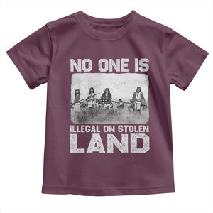 No One Is Illegal On Stolen Land Toddler T Shirt Native Tribe Indigenous People TS10 Maroon Print Your Wear