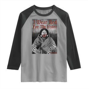Stop MMIW Raglan Shirt I Wear Red For My Sister Native American TS10 Sport Gray Black Print Your Wear
