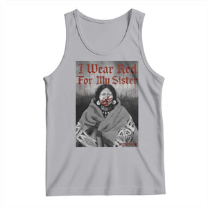 Stop MMIW Tank Top I Wear Red For My Sister Native American TS10 Athletic Heather Print Your Wear