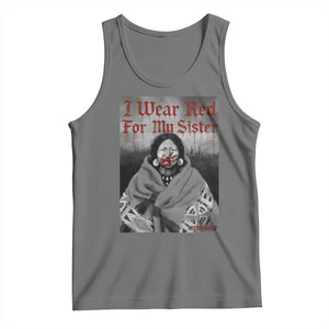 Stop MMIW Tank Top I Wear Red For My Sister Native American TS10 Black Heather Print Your Wear