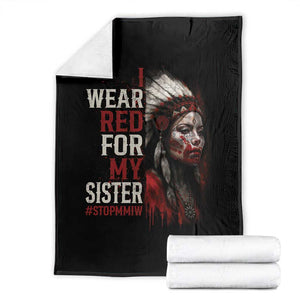MMIW Throw Blanket I Wear Red For My Sister Native American Stop MMIW TS10 Black Print Your Wear