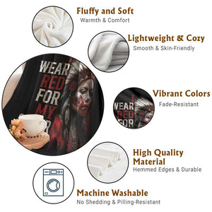 MMIW Throw Blanket I Wear Red For My Sister Native American Stop MMIW TS10 Print Your Wear