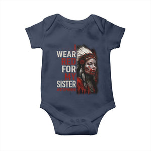 MMIW Baby Onesie I Wear Red For My Sister Native American Stop MMIW TS10 Navy Print Your Wear