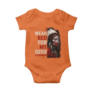MMIW Baby Onesie I Wear Red For My Sister Native American Stop MMIW TS10 Orange Print Your Wear