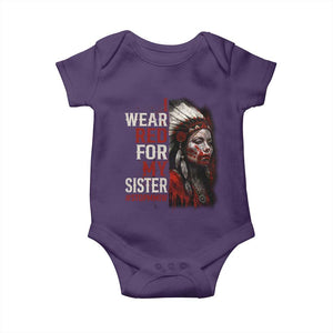 MMIW Baby Onesie I Wear Red For My Sister Native American Stop MMIW TS10 Purple Print Your Wear