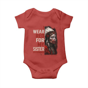MMIW Baby Onesie I Wear Red For My Sister Native American Stop MMIW TS10 Red Print Your Wear