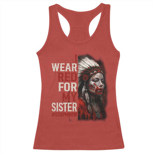 MMIW Racerback Tank Top I Wear Red For My Sister Native American Stop MMIW TS10 Red Print Your Wear