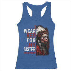 MMIW Racerback Tank Top I Wear Red For My Sister Native American Stop MMIW TS10 Royal Blue Print Your Wear