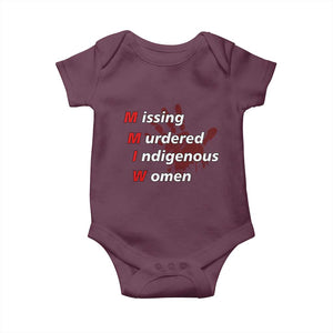 MMIW Baby Onesie Missing Murdered Indigenous Women Red Hand TS10 Maroon Print Your Wear