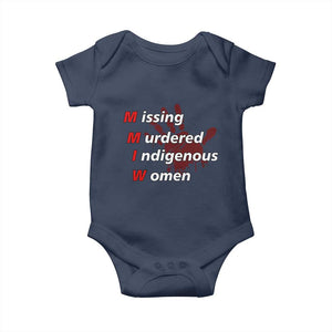 MMIW Baby Onesie Missing Murdered Indigenous Women Red Hand TS10 Navy Print Your Wear