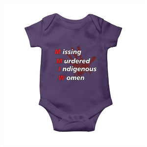 MMIW Baby Onesie Missing Murdered Indigenous Women Red Hand TS10 Purple Print Your Wear