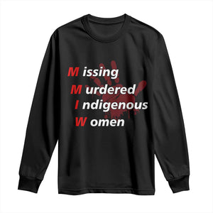 MMIW Long Sleeve Shirt Missing Murdered Indigenous Women Red Hand TS10 Black Print Your Wear