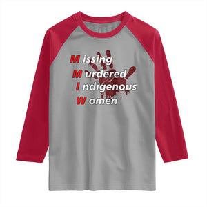 MMIW Raglan Shirt Missing Murdered Indigenous Women Red Hand TS10 Sport Gray Red Print Your Wear