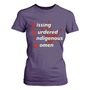 MMIW T Shirt For Women Missing Murdered Indigenous Women Red Hand TS10 Purple Print Your Wear
