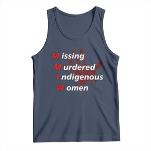 MMIW Tank Top Missing Murdered Indigenous Women Red Hand TS10 Navy Print Your Wear