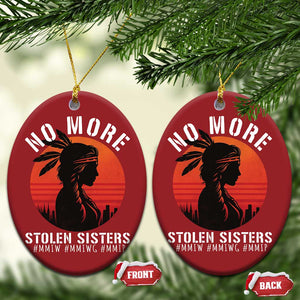 MMIW No More Stolen Sisters Christmas Ornament American Native Indigenous Woman TS10 Oval Red Print Your Wear