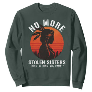 MMIW No More Stolen Sisters Sweatshirt American Native Indigenous Woman TS10 Dark Forest Green Print Your Wear