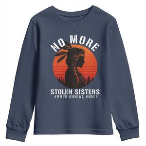 MMIW No More Stolen Sisters Youth Sweatshirt American Native Indigenous Woman TS10 Navy Print Your Wear