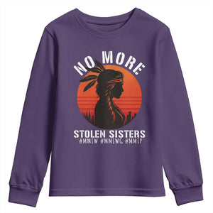 MMIW No More Stolen Sisters Youth Sweatshirt American Native Indigenous Woman TS10 Purple Print Your Wear