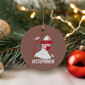 MMIW Awareness Ceramic Ornament Justice For Indigenous Woman Stop Stolen Sisters TS10 1pc Mocha Print Your Wear