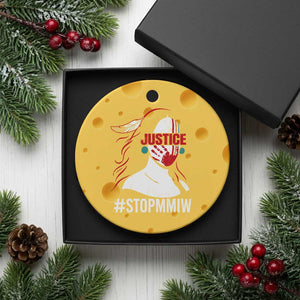 MMIW Awareness Ceramic Ornament Justice For Indigenous Woman Stop Stolen Sisters TS10 1pc Yellow Cheese Print Your Wear