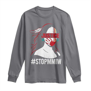 MMIW Awareness Long Sleeve Shirt Justice For Indigenous Woman Stop Stolen Sisters TS10 Charcoal Print Your Wear