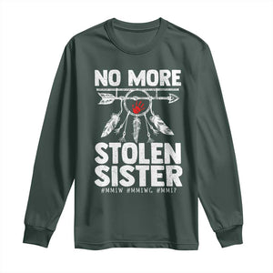 MMIW Long Sleeve Shirt No More Stolen Sisters Indigenous Woman TS10 Dark Forest Green Print Your Wear