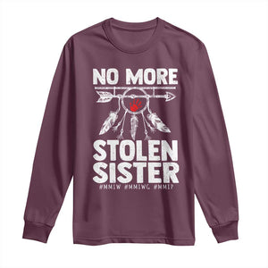 MMIW Long Sleeve Shirt No More Stolen Sisters Indigenous Woman TS10 Maroon Print Your Wear