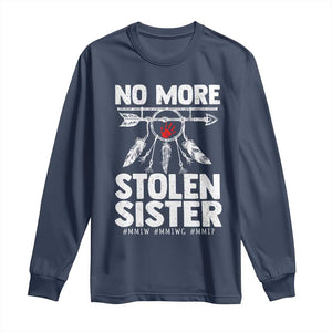 MMIW Long Sleeve Shirt No More Stolen Sisters Indigenous Woman TS10 Navy Print Your Wear