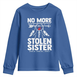 MMIW Youth Sweatshirt No More Stolen Sisters Indigenous Woman TS10 Royal Blue Print Your Wear