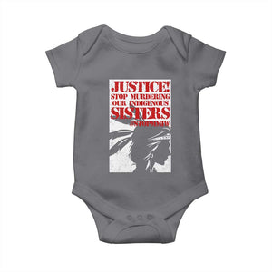 MMIW Awareness Baby Onesie Justice Stop Murdering Our Indigenous Sisters TS10 Charcoal Print Your Wear